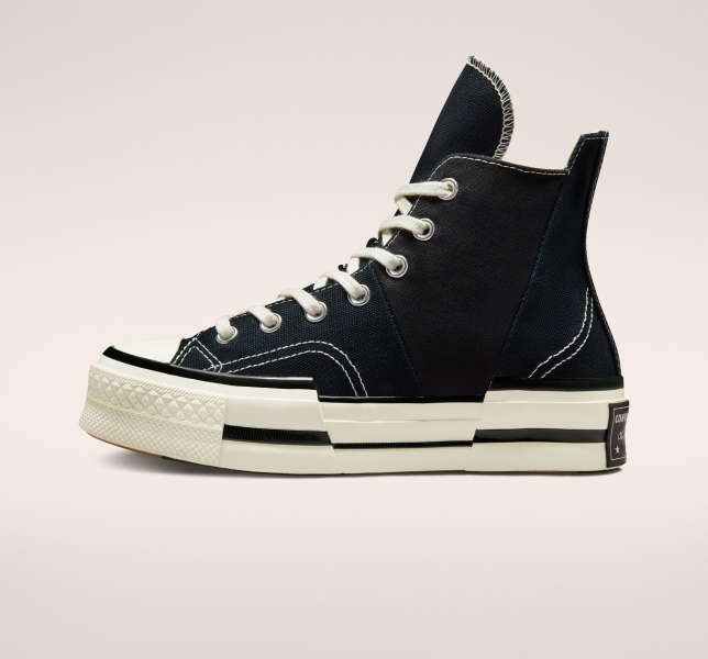 Men's Converse Chuck 70 Plus Canvas Shoes Black / Black | 985-JVSPTR