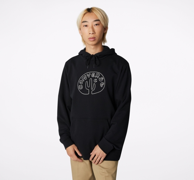 Men's Converse Desert Graphic Hoodie Black | 512-HWDVUE