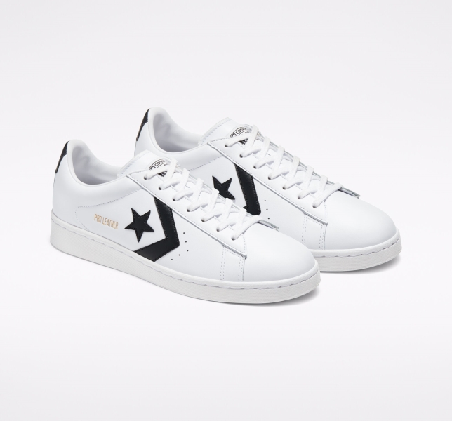 Men's Converse OG Pro Leather Basketball White / Black / White | 249-QJYAXF