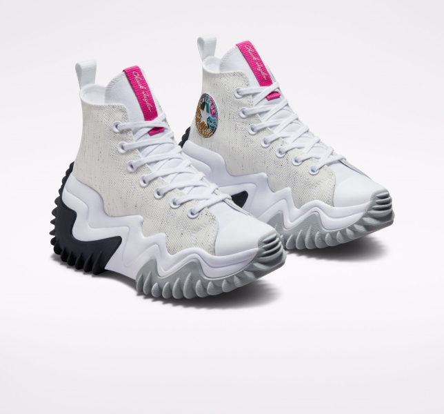 Women's Converse Run Star Motion CX 90s Marbled Platform Shoes White / Pink / Black | 952-NLGCSH