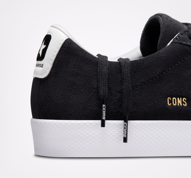 Men's Converse CONS PL Vulc Pro Suede Skate Shoes Black / White / White | 820-ZFGUYL