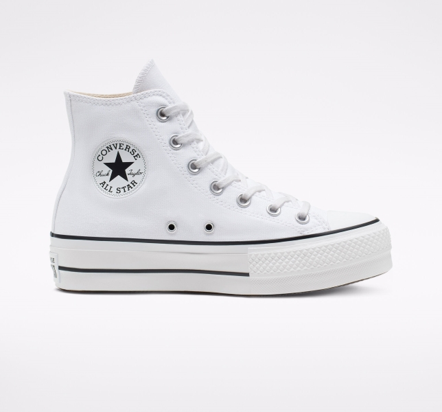 Women's Converse Chuck Taylor All Star Lift Canvas Platform Shoes White / Black / White | 123-WBHLXS