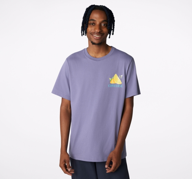 Men's Converse Fresh Lemon Graphic T Shirts Purple | 824-TQPEZO