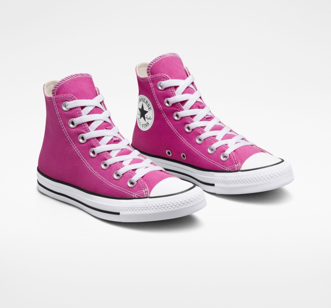 Men's Converse Chuck Taylor All Star Seasonal Canvas Shoes Fuchsia / White / Black | 261-SXRBOP