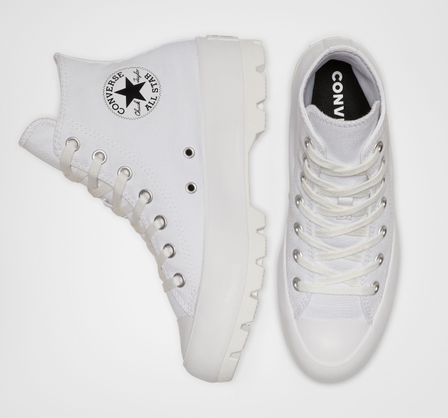 Women's Converse Chuck Taylor All Star Lugged Canvas Shoes White / Black / White | 075-PFIRMZ