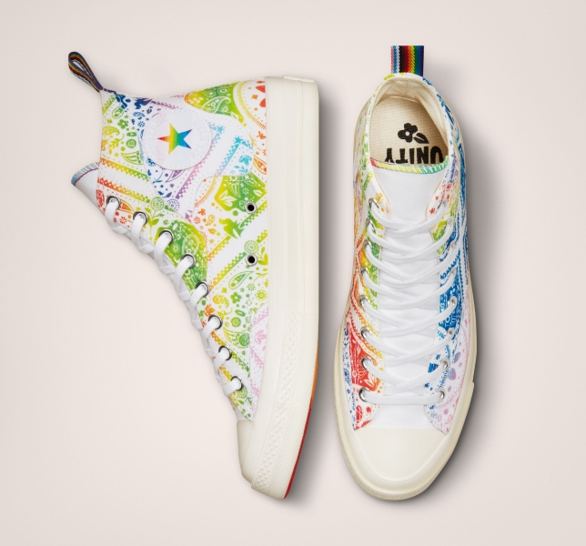 Women's Converse Chuck 70 Pride Canvas Shoes White / Red | 724-BVXYLH