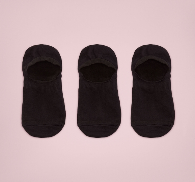 Women's Converse 3-Pack Microfiber Nylon Liner Socks Black | 785-KFRTSG