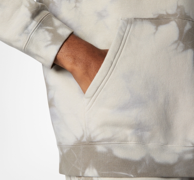 Men's Converse Go-To Star Chevron Washed Standard Fit Hoodie Light Beige | 398-RMEXNW