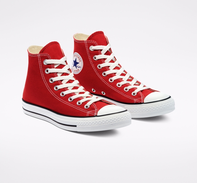 Men's Converse Chuck Taylor All Star Classic Canvas Shoes Red | 460-UBLXWO