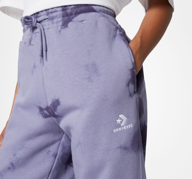 Women's Converse Go-To Star Chevron Washed Standard Fit Pants Purple / Dark | 793-SWOHCM