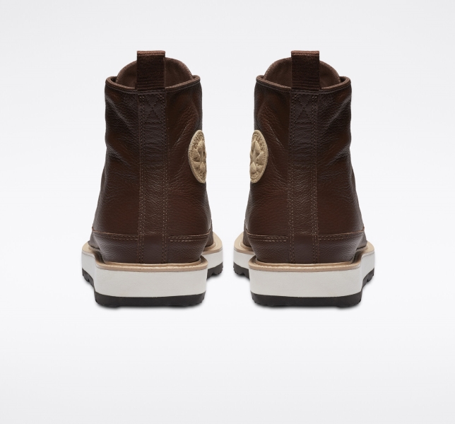 Women's Converse Chuck Taylor Crafted High Tops Chocolate / Black | 856-QXDRYP