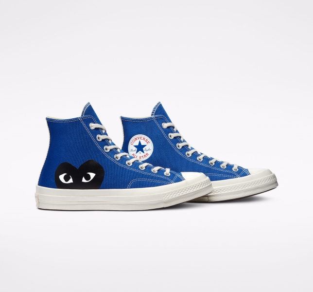 Women's Converse Comme des PLAY Chuck 70 High Tops Blue / Black | 302-UPRCNA