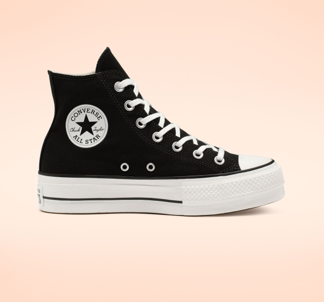 Women's Converse Chuck Taylor All Star Lift Canvas Shoes Black / White / White | 947-CDQBMO