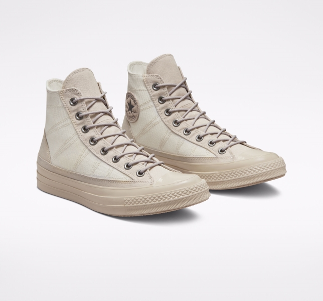 Men's Converse Chuck 70 GORE-TEX Canvas Shoes Light Beige | 635-WEIKTB