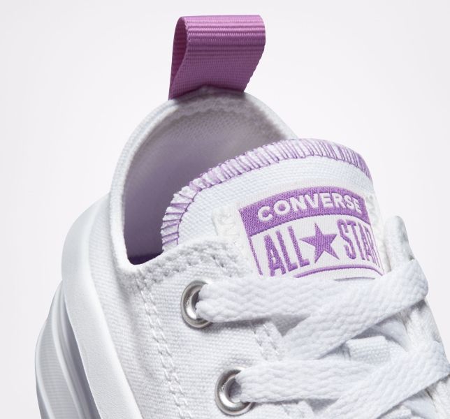 Kids' Converse Chuck Taylor All Star Move Platform Shoes White / Purple / White | 673-VSXWNE