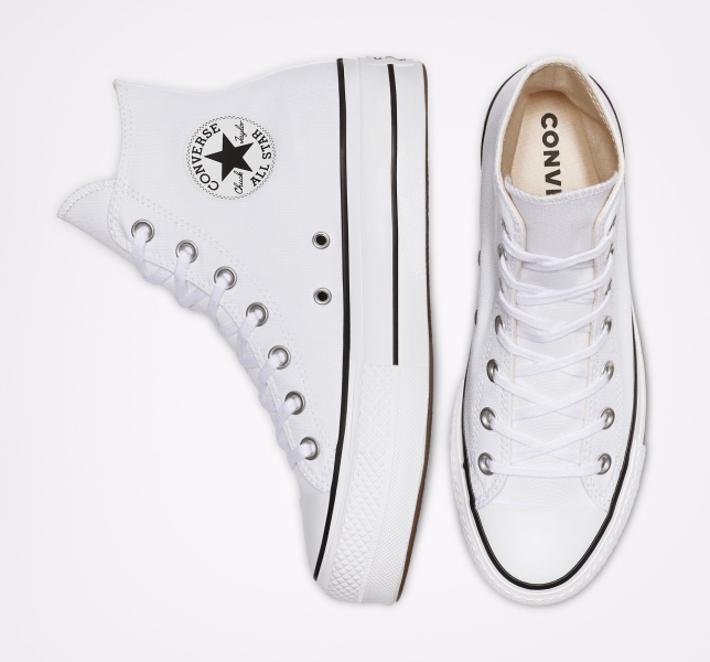 Women's Converse Chuck Taylor All Star Lift Canvas Shoes White / Black / White | 308-UOILHD