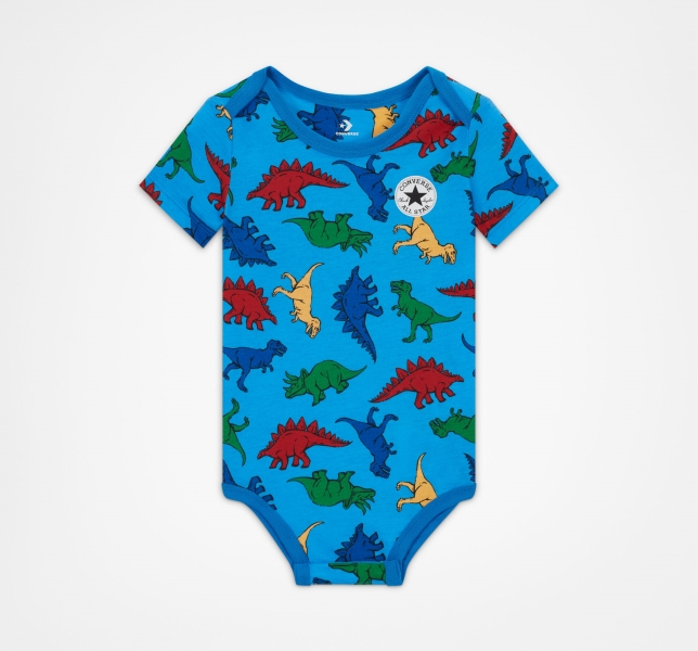 Kids' Converse Dino Explorer Hooded Coverall Bodysuit Navy | 502-KWSZOG