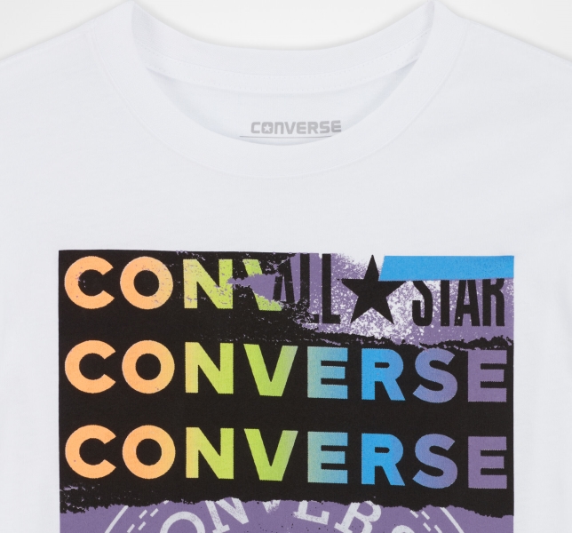 Men's Converse Logo Mixup Graphic T Shirts White | 326-LEDWON