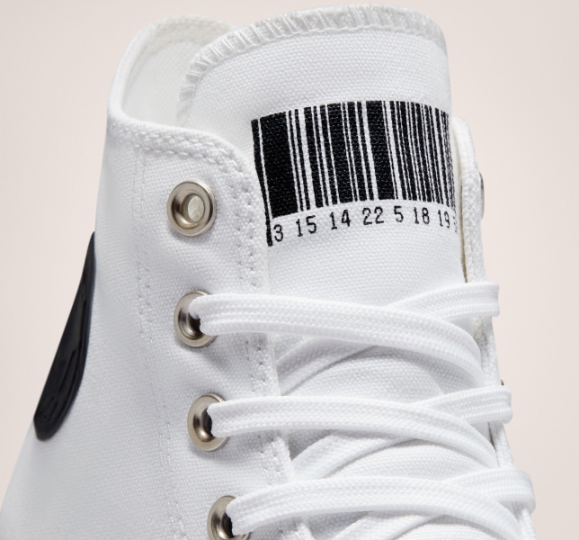 Women's Converse Chuck Taylor All Star Translucent Barcode High Tops White / Black / White | 891-NBDTKC