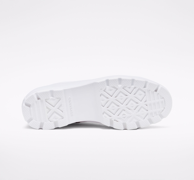 Women's Converse Chuck Taylor All Star Lugged Leather Leather Shoes White / Black / White | 321-GZBKSL