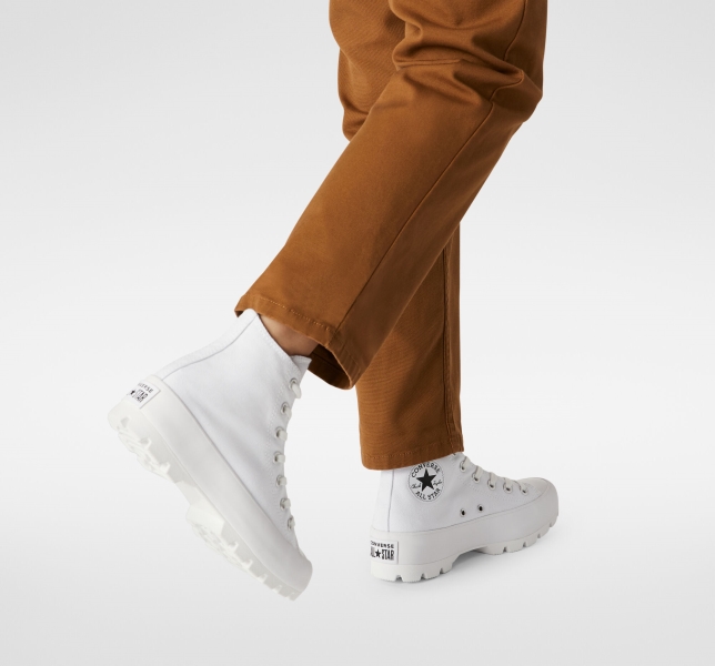 Women's Converse Chuck Taylor All Star Lugged Canvas Shoes White / Black / White | 075-PFIRMZ