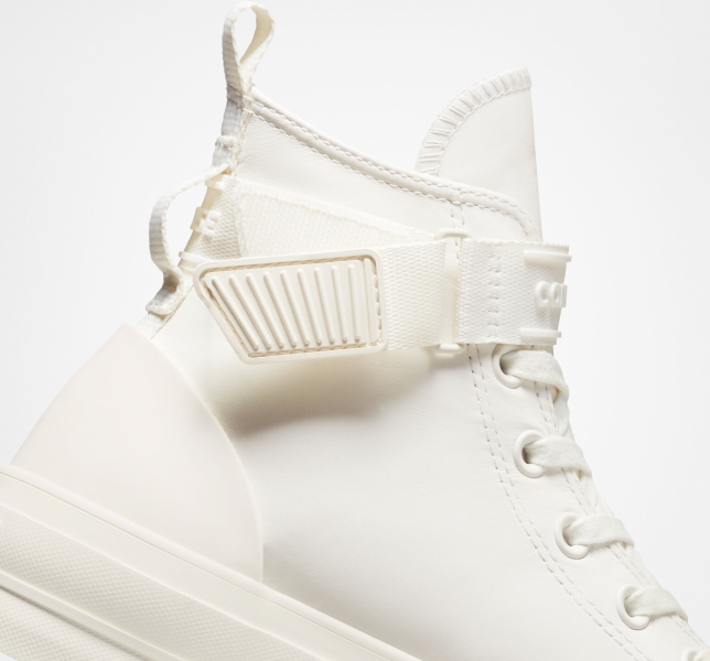 Women's Converse Chuck Taylor All Star Lift Leather High Tops White | 241-BYGEFS