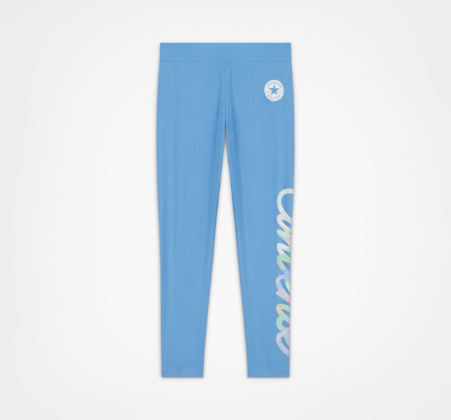 Kids' Converse Printed Rise Leggings Royal | 518-DUFMNC