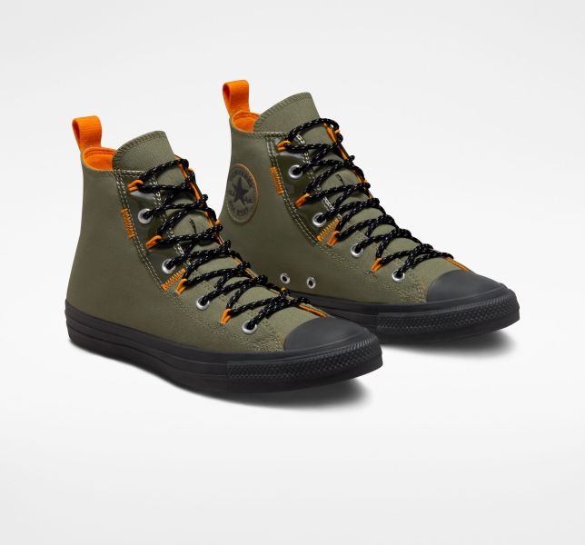 Men's Converse Chuck Taylor All Star Stitch Craft Canvas Shoes Black / Orange | 428-RIXZSW