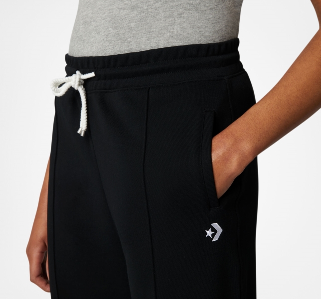 Women's Converse Wide Leg Knit Pants Black | 206-LIHPWZ