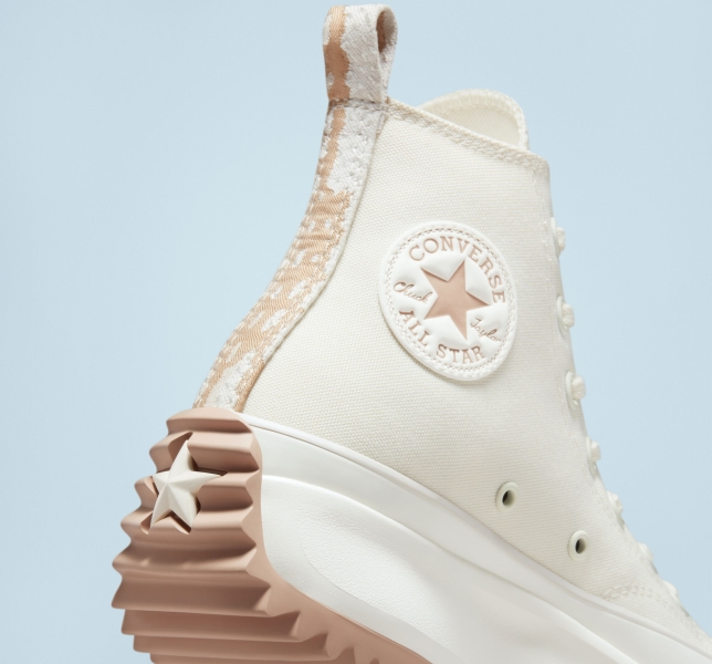 Women's Converse Run Star Crafted Canvas Shoes Brown | 673-UBMZTV