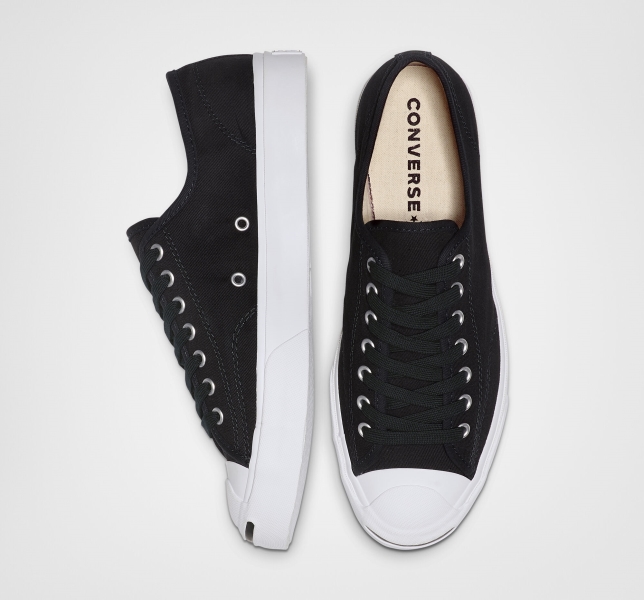 Women's Converse Jack Purcell Canvas Low Tops Black / White / Black | 075-CZIYQM