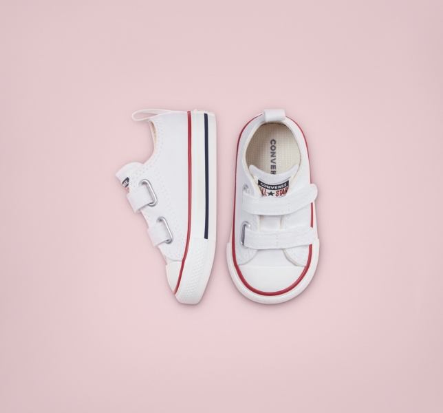 Kids' Converse Chuck Taylor All Star Easy-On Canvas Shoes White / Dark Red / Navy | 173-CEVZDH