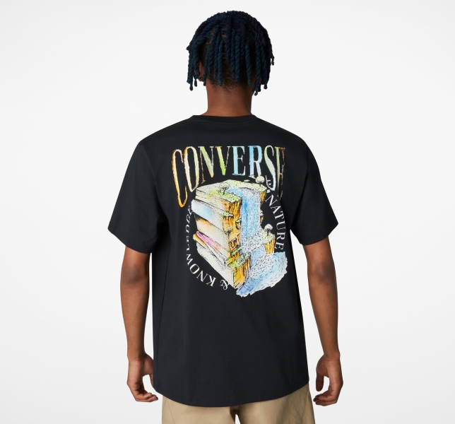 Men's Converse Book Club Graphic T Shirts Black | 278-HKEXCL