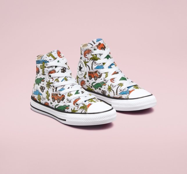 Kids' Converse Chuck Taylor All Star Desert Explorer Canvas Shoes White / Green | 794-AOINJY