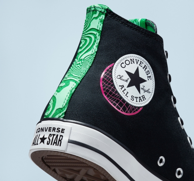 Women's Converse Chuck Taylor All Star See Beyond High Tops Black / Green / Pink | 186-FPUDKE