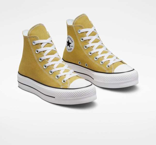 Women's Converse Chuck Taylor All Star Lift Surplus High Tops Gold | 320-NZDERT