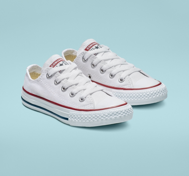 Kids' Converse Chuck Taylor All Star Classic Canvas Shoes White | 516-CZFNXH