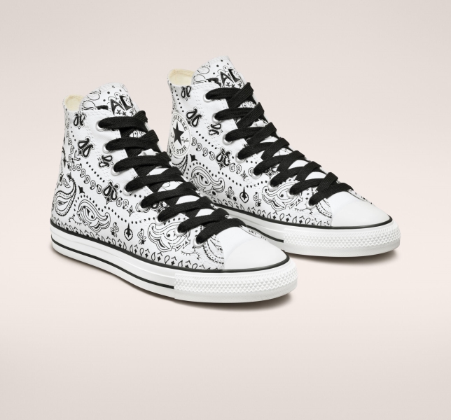 Women's Converse CONS Chuck Taylor All Star Pro BACA Canvas Shoes White / Black / White | 380-OQLDPB