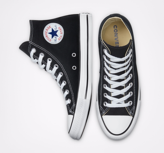 Men's Converse Chuck Taylor All Star Classic Canvas Shoes Black | 681-YPUMKH