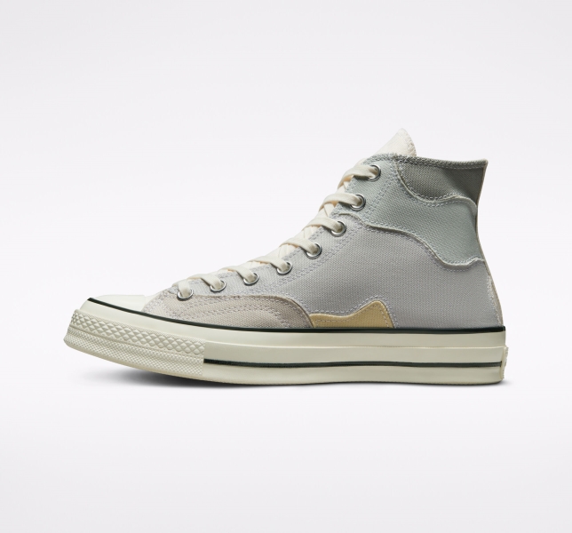 Women's Converse Chuck 70 Crafted Patchwork Canvas Shoes Brown / Lemon | 034-AHYCFB