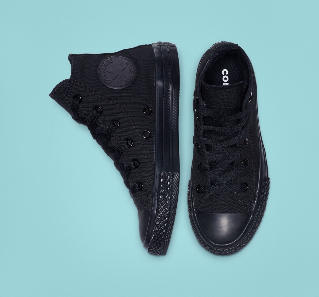 Kids' Converse Chuck Taylor All Star Classic Canvas Shoes Black | 048-PWDTFL