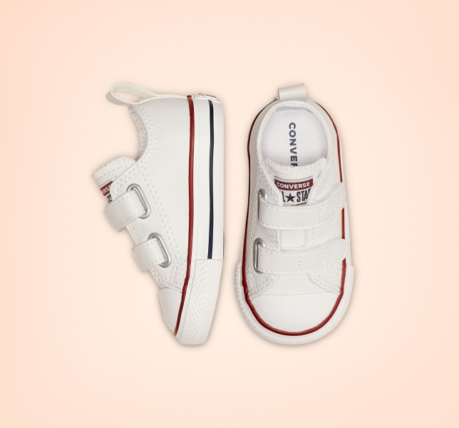 Kids' Converse Chuck Taylor All Star Easy-On Leather Canvas Shoes White | 943-FWPLUT