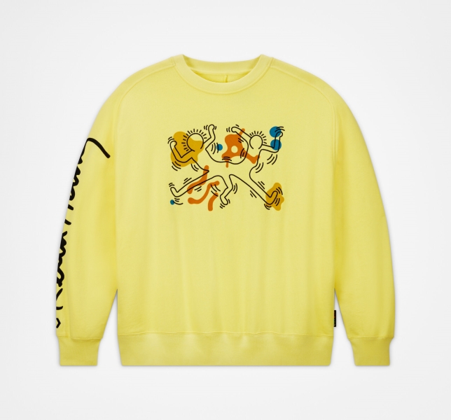 Women's Converse Keith Haring Shapes Sweatshirts Yellow | 764-VALMBQ