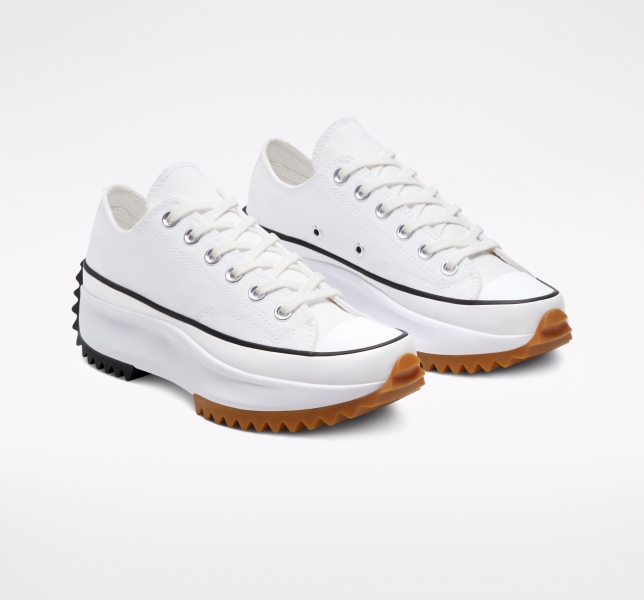 Women's Converse Run Star Platform Low Tops White / Black | 627-USVGOQ