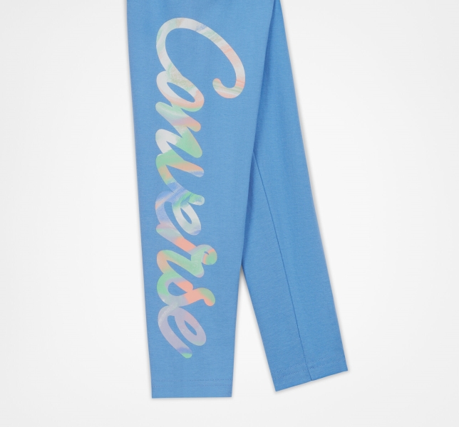 Kids' Converse Printed Rise Leggings Royal | 942-WGHLVT