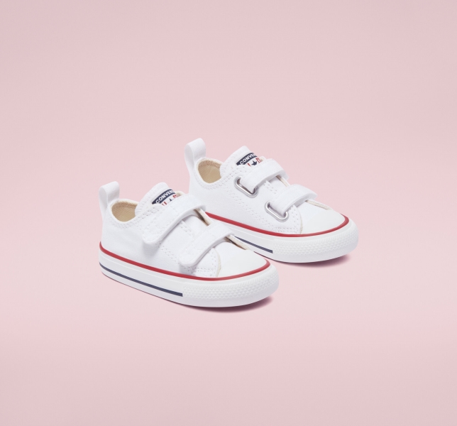 Kids' Converse Chuck Taylor All Star Easy-On Canvas Shoes White / Dark Red / Navy | 173-CEVZDH