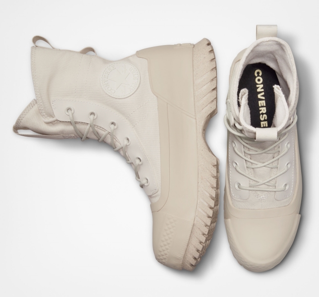 Women's Converse Chuck Taylor All Star Lugged 2.0 Counter Climate High Tops Light Beige / Light Beige | 341-GRIMHE