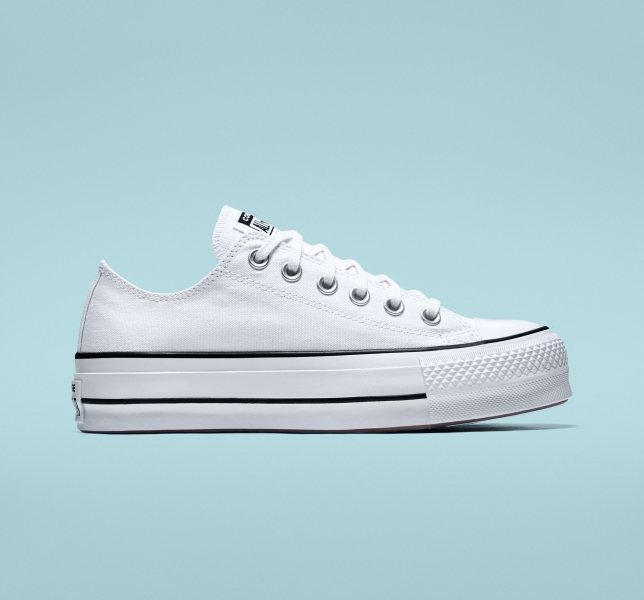 Women's Converse Chuck Taylor All Star Lift Canvas Shoes White / Black / White | 308-UOILHD