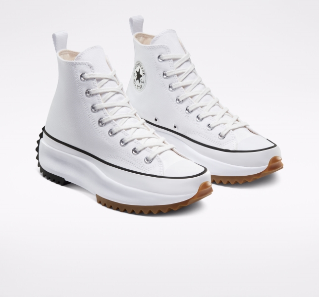 Women's Converse Run Star Platform Shoes White / Black | 354-DYNUMJ