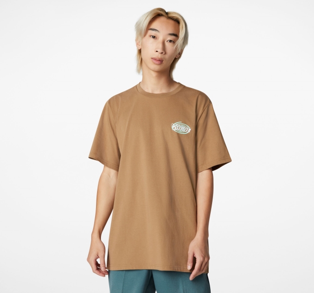 Men's Converse Sticker Graphic T Shirts Brown | 096-MFVBQX